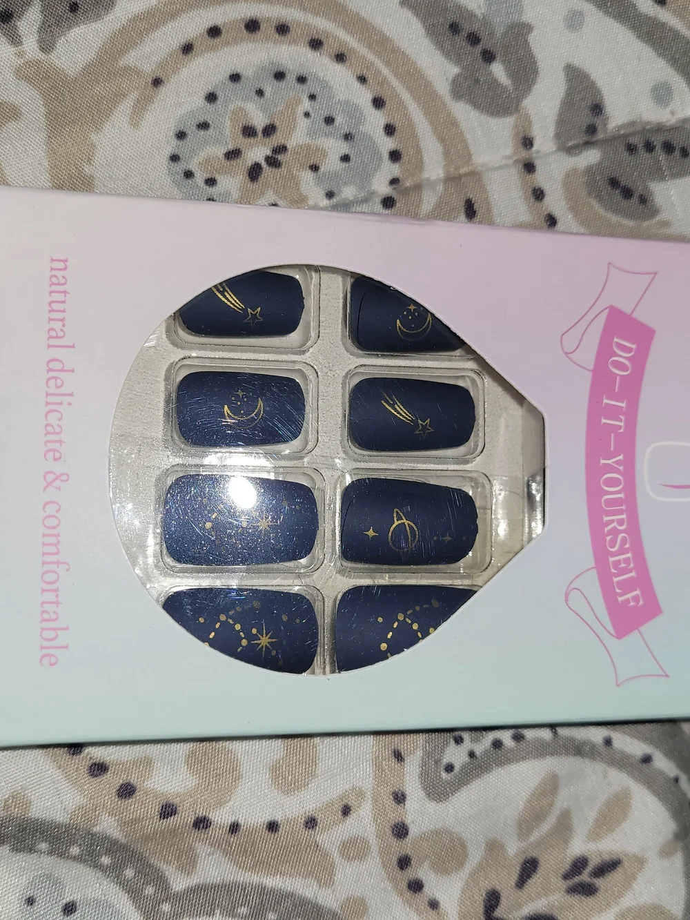 Nail Wraps Deep Blue Moon & Stars Accent - Unbranded 3 Pairs